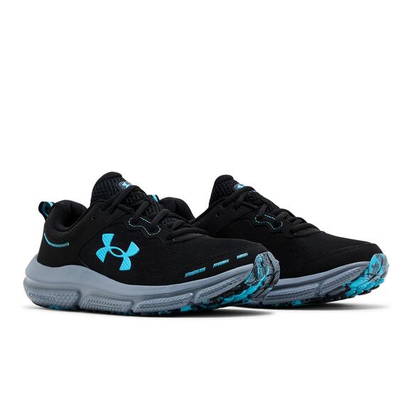 Under Armour Mens 8 Black Canvas Charged Assert 10 Running Shoe Athletic LB15-15 - Picture 1 of 8